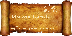 Hohenberg Izabella névjegykártya